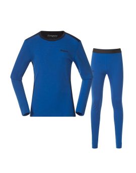 Zestaw bielizny termoaktywnej dziecięcej/młodzieżowej Bergans of Norway Allround 100% Merino Space Blue/Navy Blue