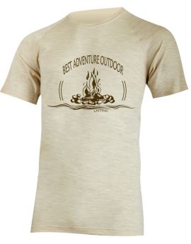 Koszulka męska Lasting BAZIL Merino wool and bamboo Beżowy (7200) L