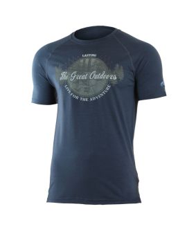 Koszulka męska Lasting LUCAS 100% Merino Wool Niebieski (5656)