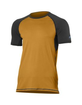 Koszulka męska Lasting OTO 100% Merino Wool Musztardowy/Grafitowy (2480)