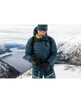 Kurtka puchowa męska Bergans of Norway Senja Down Light Jacket w/Hood - Orion Blue/Green Oasis