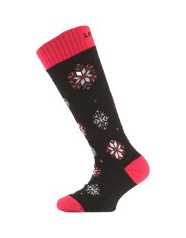 Skarpety Narciarskie Dziecięce Lasting SJA 70% Merino Wool Czarno-Czerwony (903) S (34-37)