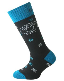 Skarpety Narciarskie Dziecięce/Młodzieżowe Lasting SJW 70% Merino Wool Czarno-Niebieski (959) S (34-37)
