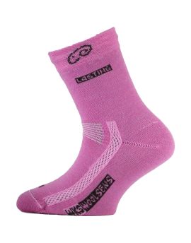 Skarpety Trekkingowe Dziecięce Lasting TJS 70% Merino Wool Różowy (491) S (34-37)