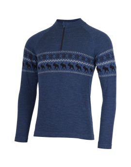 Sweter męski Lasting WARON 80% Merino Wool Niebieski (5169)