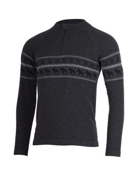 Sweter męski Lasting WARON 80% Merino Wool Ciemnoszary (8169)