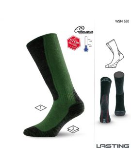 Skarpety Lasting WSM 85% Merino Wool -35°C-Szaro-zielony (620) S (34-37)