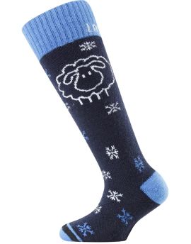 Skarpety Narciarskie Dziecięce/Młodzieżowe Lasting SJW 70% Merino Wool Czarno-Niebieski (905) XS (29-33)