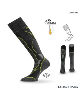 Skarpety Narciarskie Lasting STW 70% Merino Wool Czarny (986) XL (46-49)