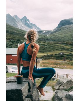 Legginsy/kalesony damskie Merino Bergans of Norway Cecilie Wool Tights - Orion Blue/Misty Forest