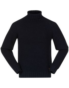Sweter Wełniany (100% Merino) Męski Bergans of Norway Nordmarka Merino High Neck Jumper Navy Blue