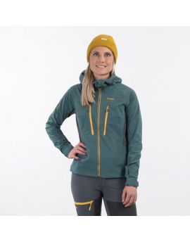 Kurtka softshellowa damska Bergans of Norway Cecilie Mountain Softshell Jacket  - Forest Frost / Solid Dark Grey / Golden Yellow